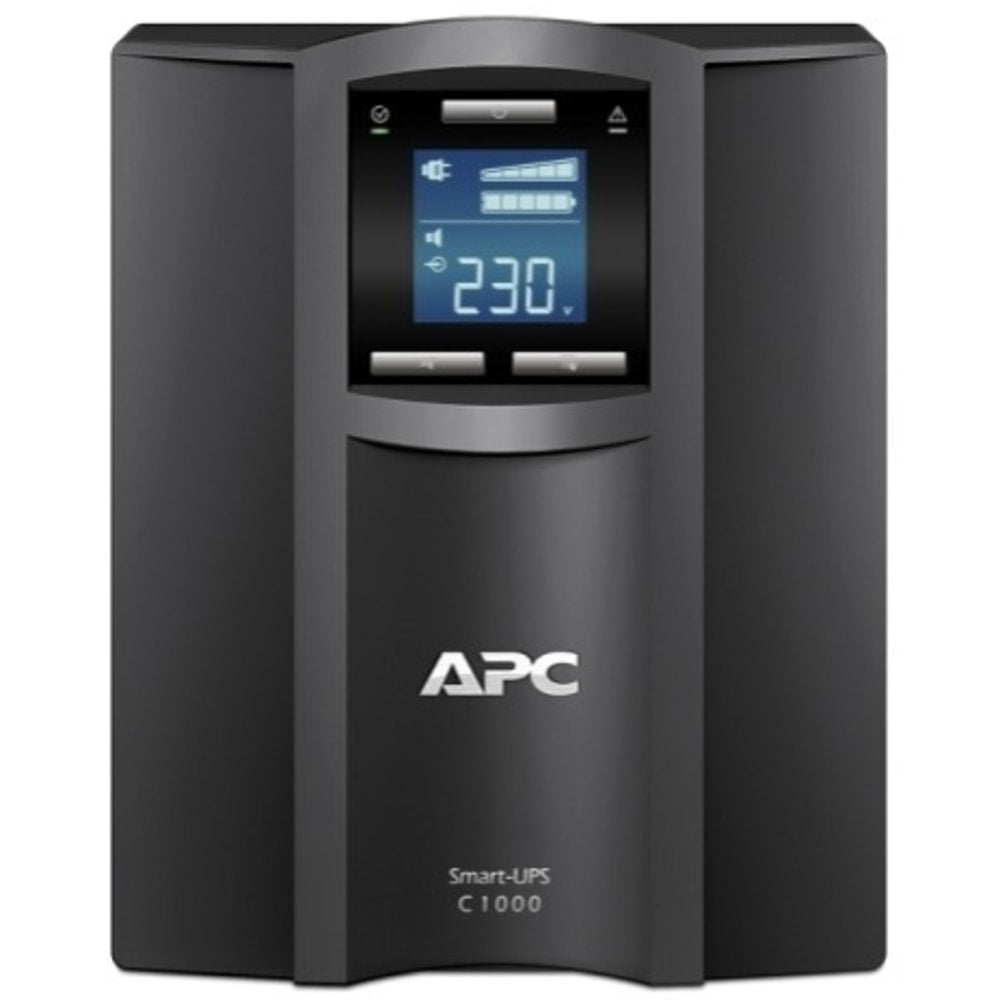 APC by Schneider Electric Smart-UPS C 1000VA LCD 230V - Tower - 3 Hour Recharge - 6.10 Minute Stand-by - 230 V AC Input - 230 V AC Output - Sine Wave - Serial Port - USB - 2 x IEC Jumper, 8 x IEC 60320 C13 - 10 x Battery/Surge Outlet