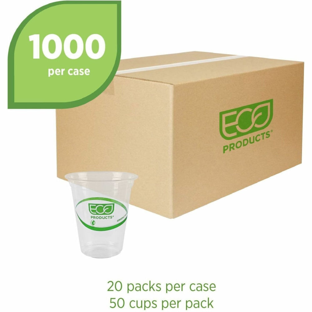 Eco-Products GreenStripe Compostable Cold Drink Cups, 16 Oz, Case Of 500