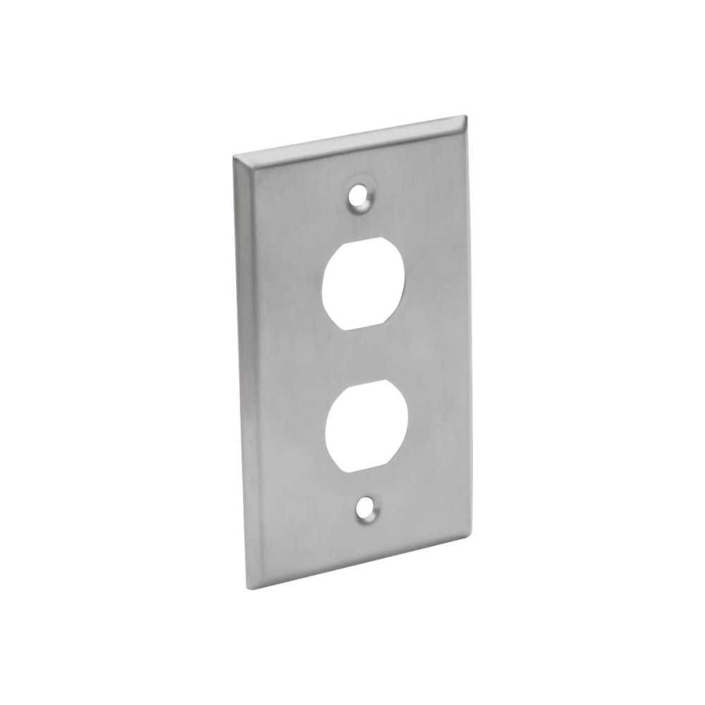 Tripp Lite RJ45 Bulkhead Wall Plate 2 Cutouts Industrial Metal Single Gang TAA - Faceplate - wall mountable - RJ-45 - silver - 2-gang - TAA Compliant