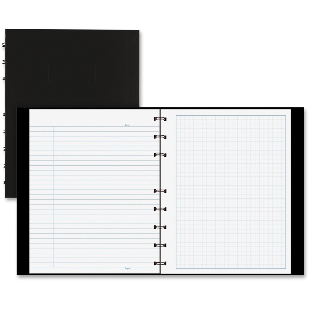 Blueline NotePro 30% Recycled Notebook, 7 1/4in x 9 1/4in, Quadrille Ruled, 96 Sheets, Black