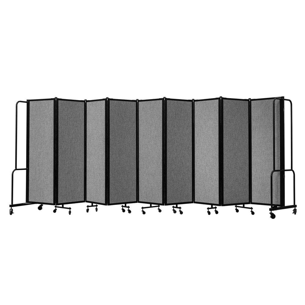 National Public Seating Room Divider, 3-Section, 72inH x 27inW x 210inD, Gray