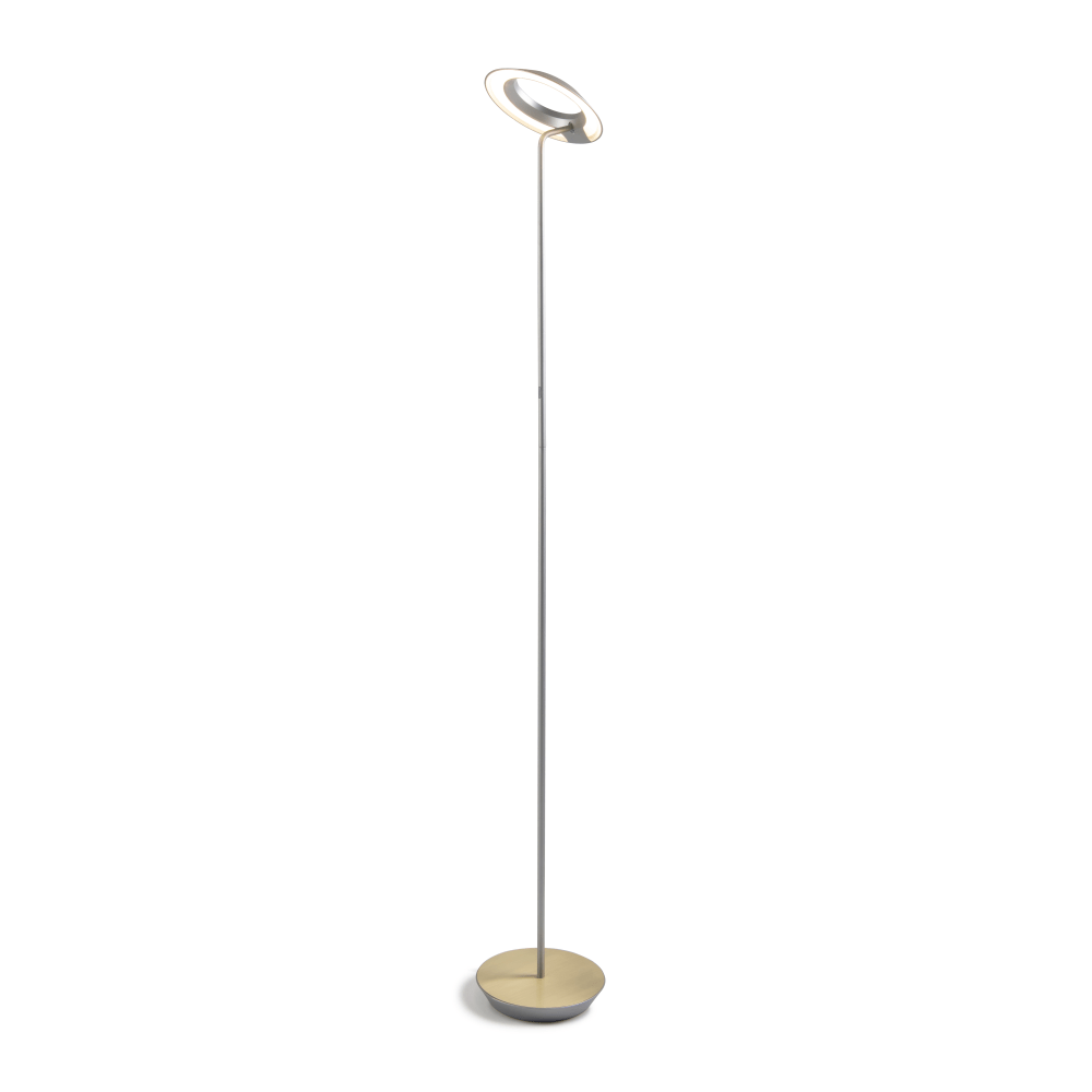 Koncept Royyo LED Floor Lamp, 45-1/2inH, Silver Body/Brass Base Plate