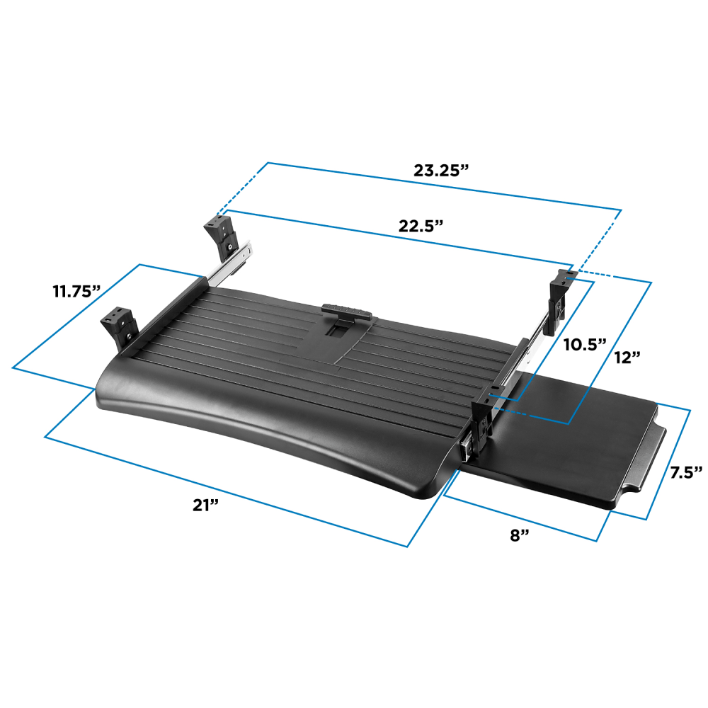 Mount-It! MI-7136 Clamp Sliding Keyboard Tray, 27in, Black