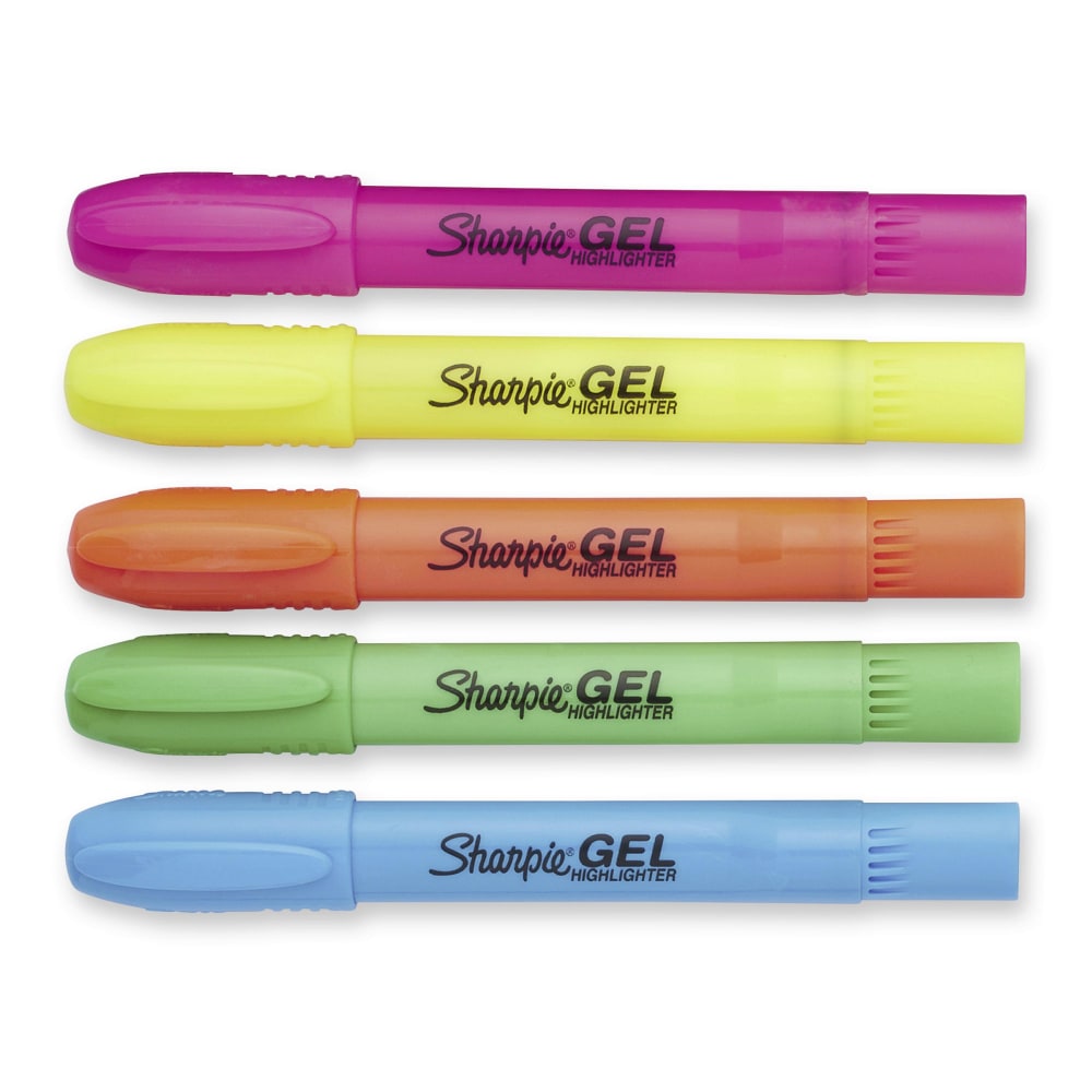 Sharpie Gel Highlighters, Assorted Colors, Pack Of 5