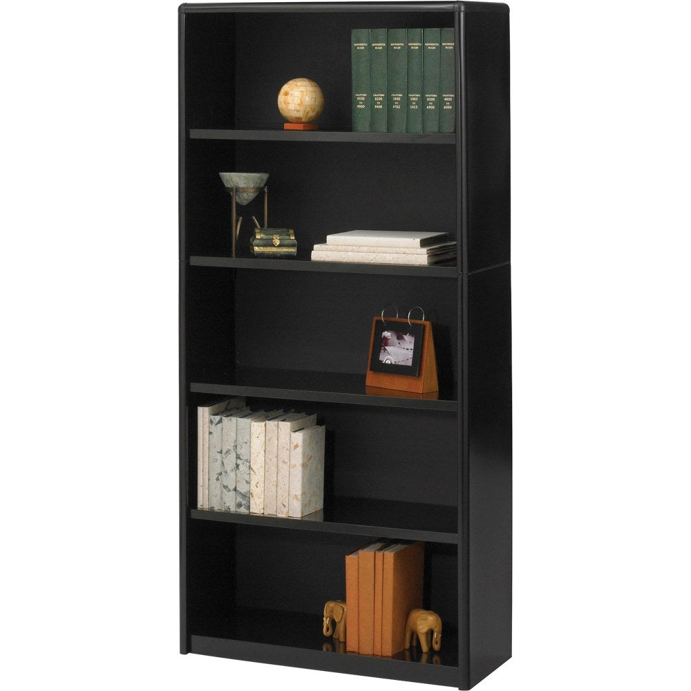 Safco Value Mate Steel Modular Shelving Bookcase, 5 Shelves, 67inH x 31-3/4inW x 13-1/2inD, Black