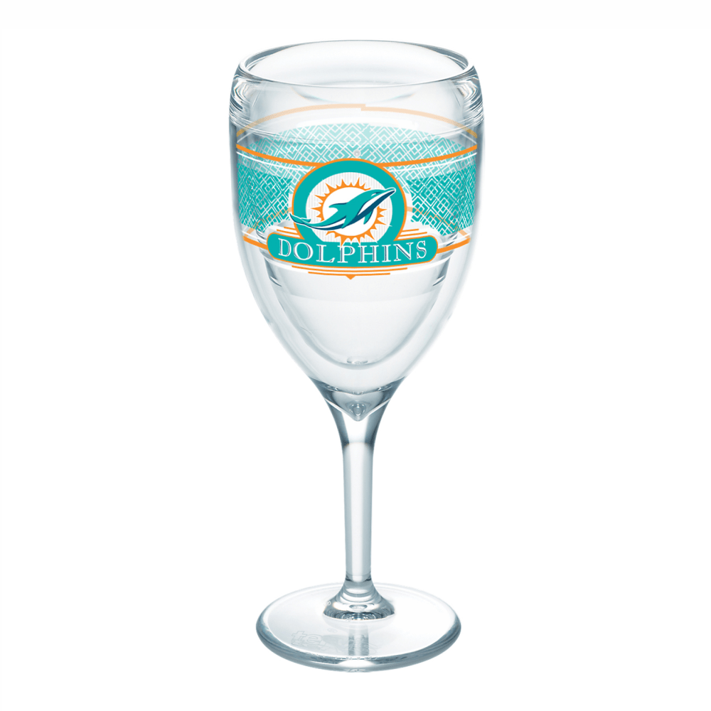 Tervis NFL Select Wine Glass, 9 Oz, Miami Dolphins