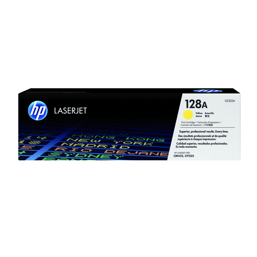 HP 128A Yellow Toner Cartridge, CE322A