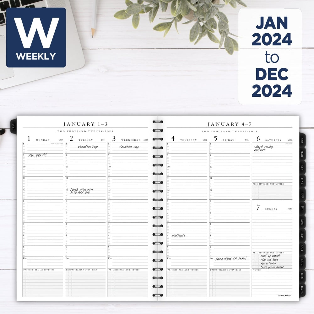 2024 AT-A-GLANCE Executive Weekly/Monthly Refill For 70-NX81, 8-1/4in x 11in, January To December 2024, 7091110