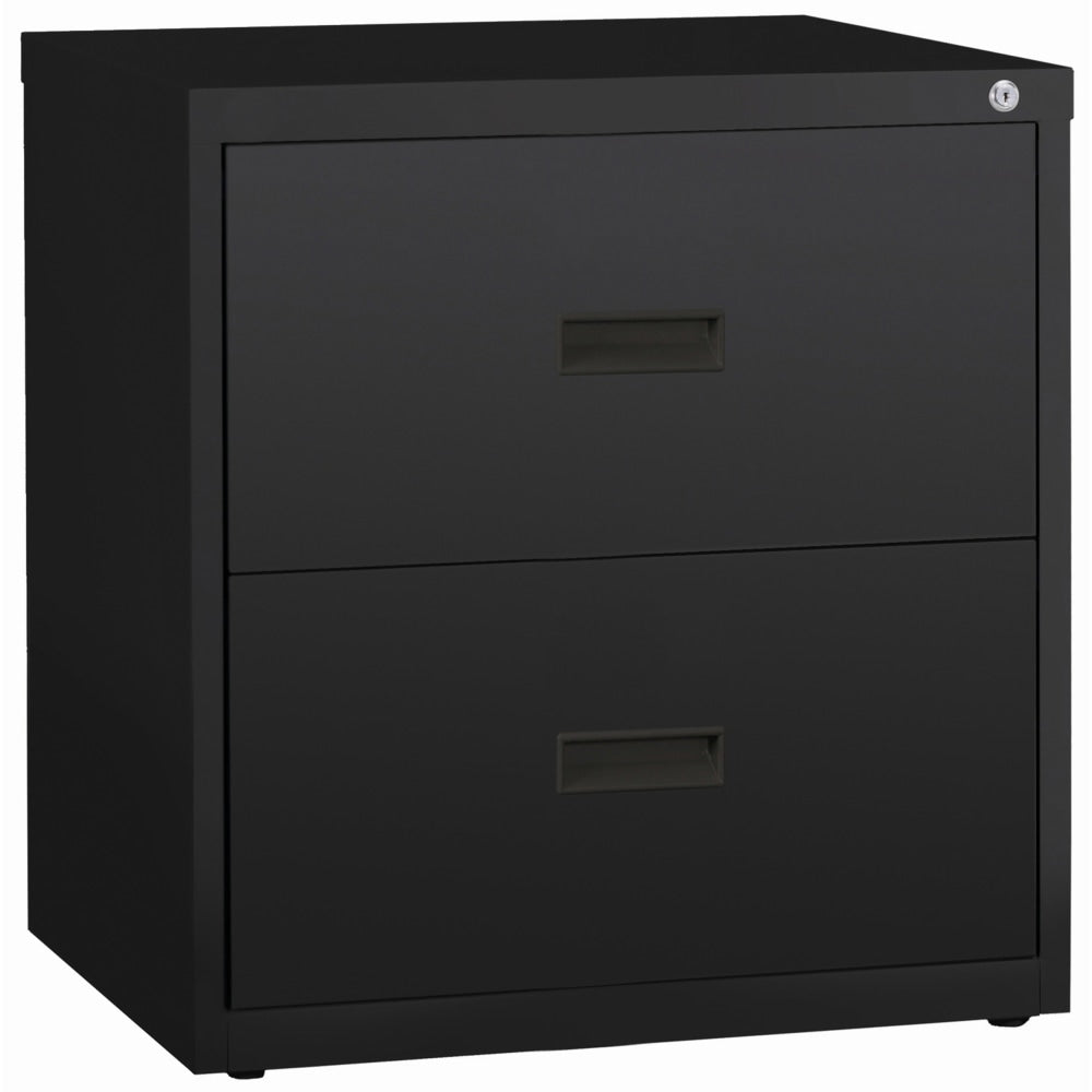 Lorell 30inW x 18-5/8inD Lateral 2-Drawer File Cabinet, Black