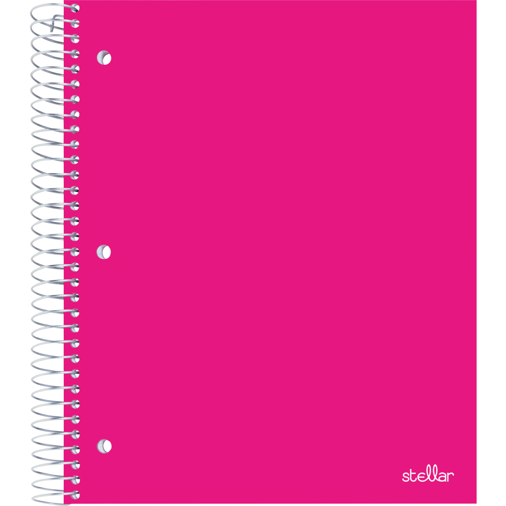 Office Depot Brand Stellar Poly Notebook, 8-1/2in x 11in, 3 Subject, College Ruled, 150 Sheets, Pink