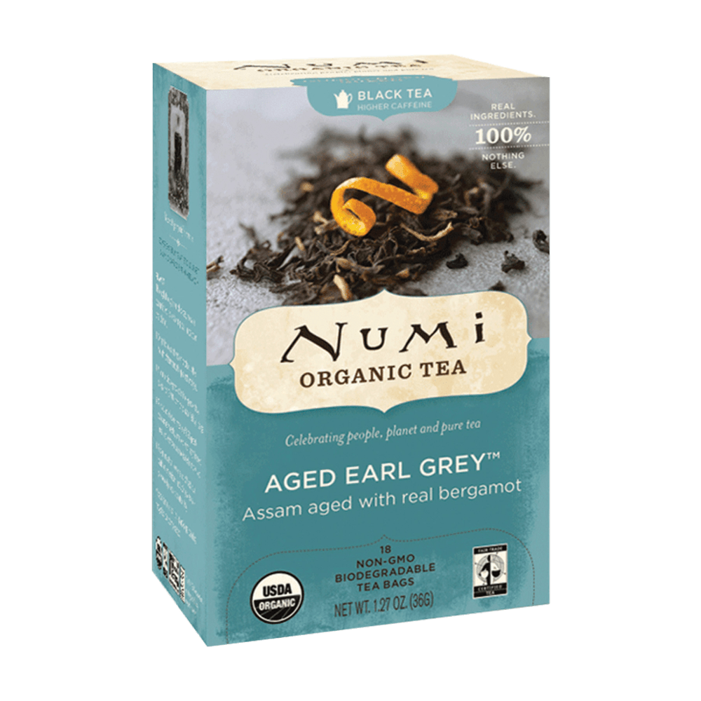 Numi Organic Aged Earl Gray Black Tea, Box Of 18