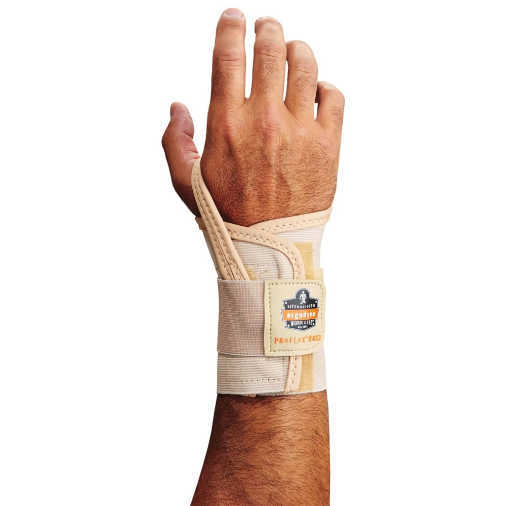 Ergodyne ProFlex 4000 Single-Strap Neoprene Wrist Support, Left, Large, Tan