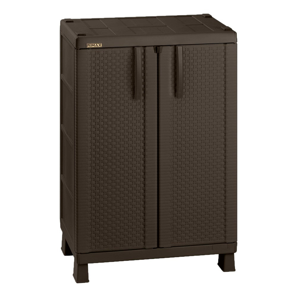 Inval 40inH Storage Cabinet With Adjustable Shelves, Brown