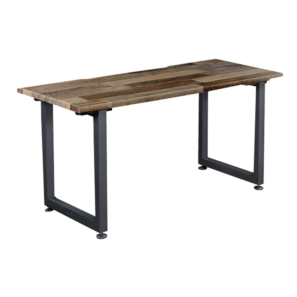 Vari Table 60inW Computer Desk, Reclaimed Wood/Slate