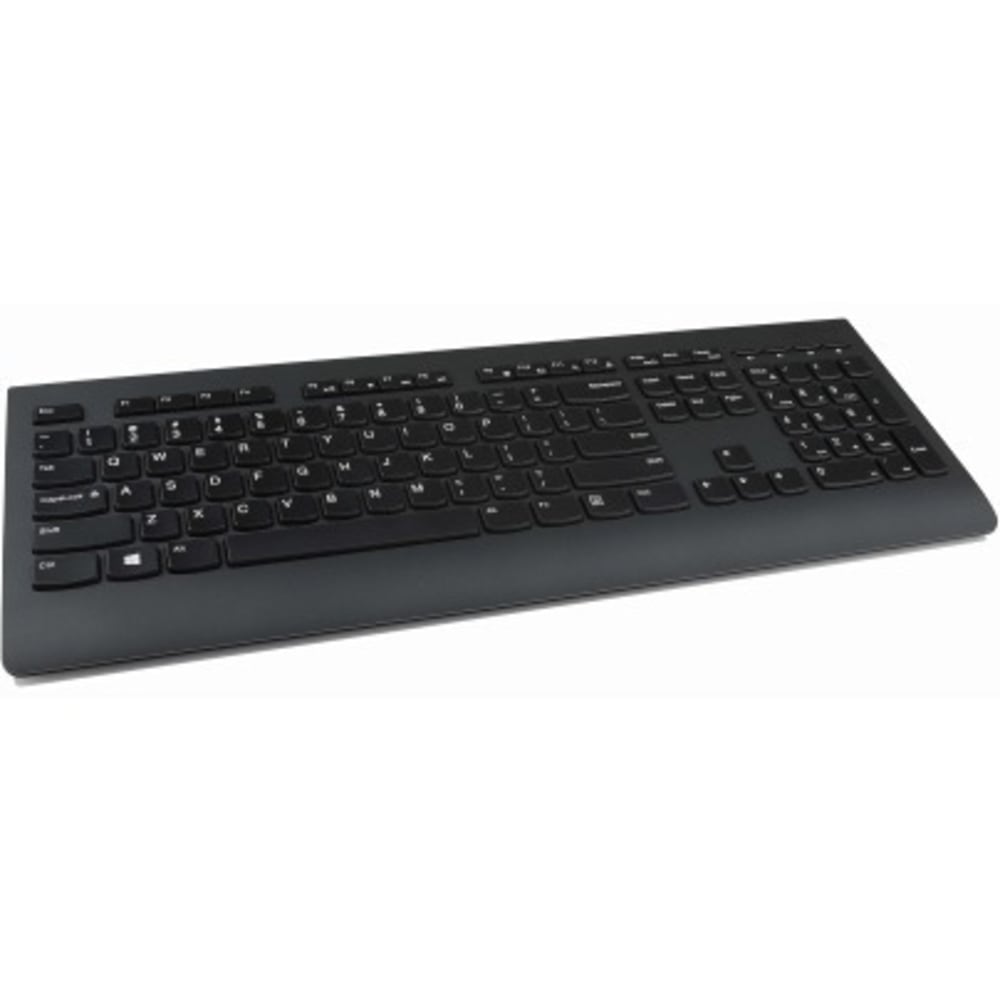 Lenovo Professional Wireless Keyboard - Wireless Connectivity - RF - USB Interface Multimedia Hot Key(s) - English (US) - Plunger/Rubber Dome Keyswitch - Black