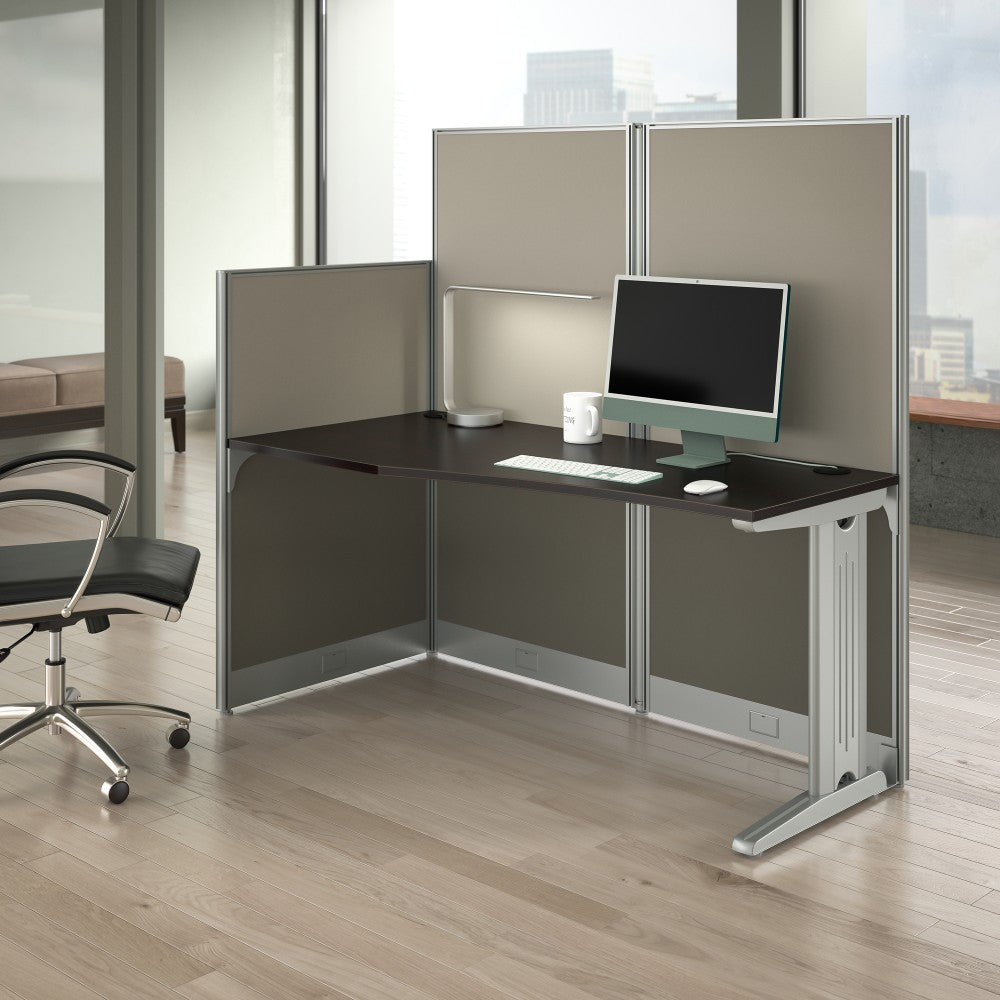 Bush Business Furniture Office In An Hour Straight Workstation, Mocha Cherry Finish, Standard Delivery