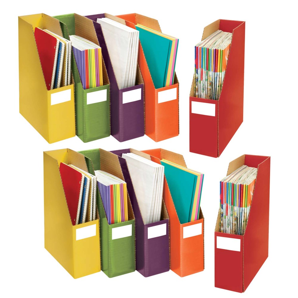 Sensational Classroom Storage Files, 9in x 12-1/4in x 3-1/2in, Assorted Colors, 5 Files Per Set, Pack Of 2 Sets