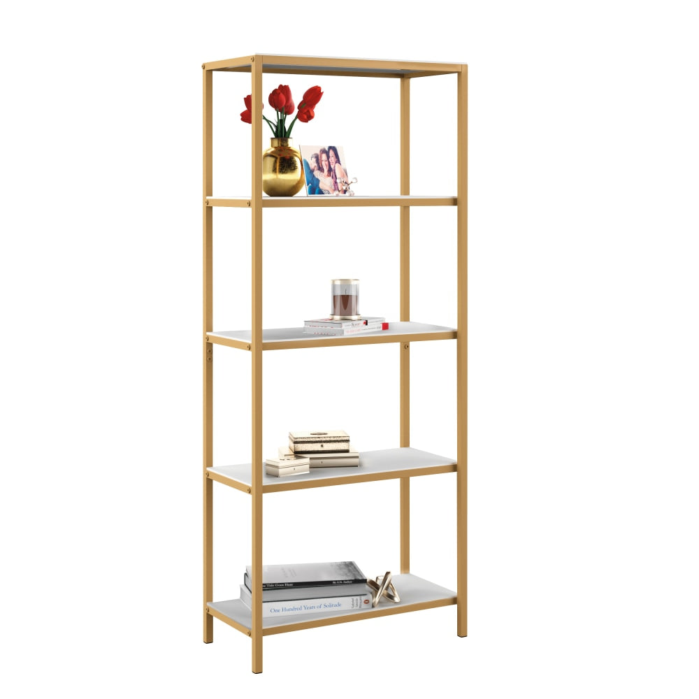 Sauder North Avenue 57inH 5-Shelf Vertical Bookcase, White