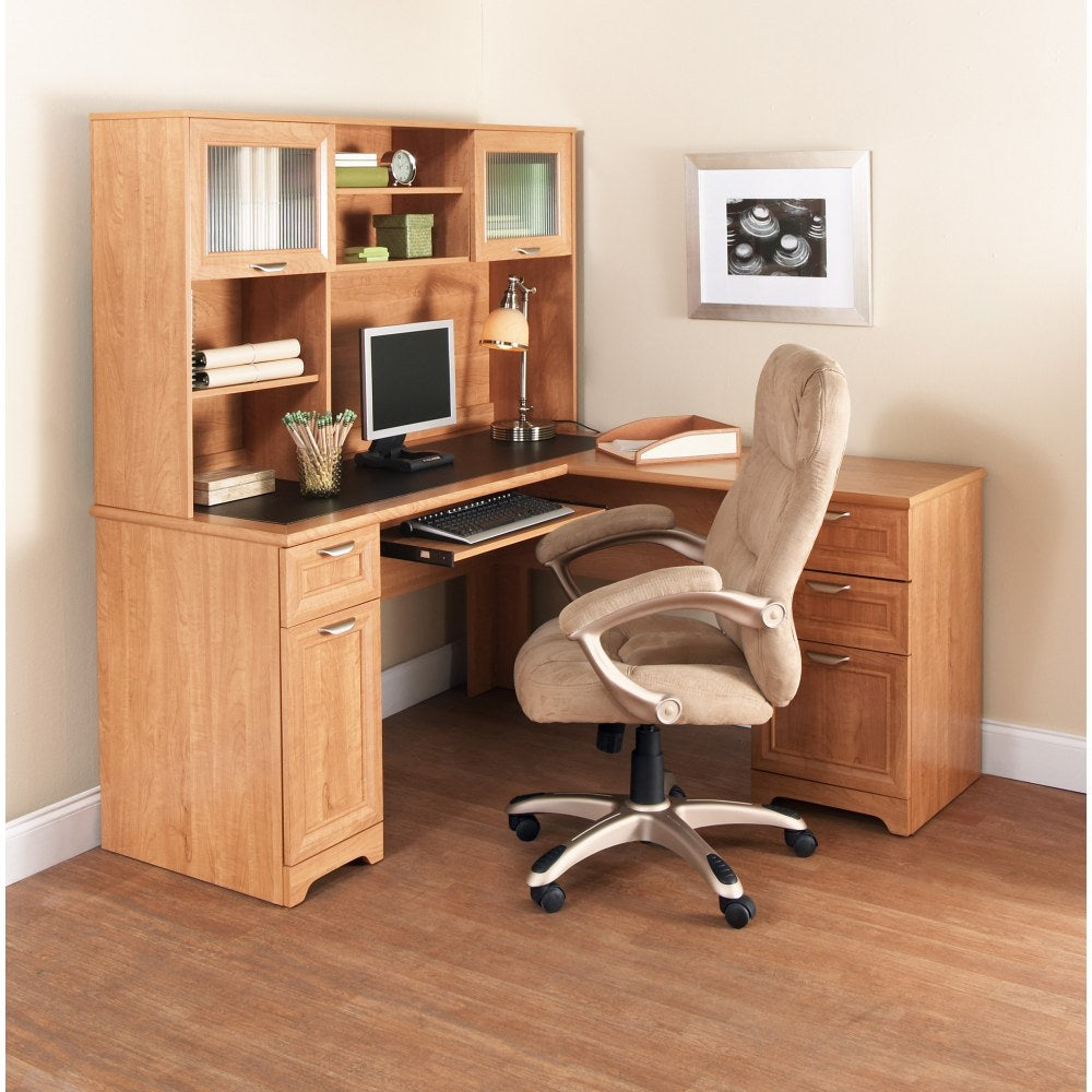 Realspace Magellan Hutch For Corner/L-Desk, Honey Maple