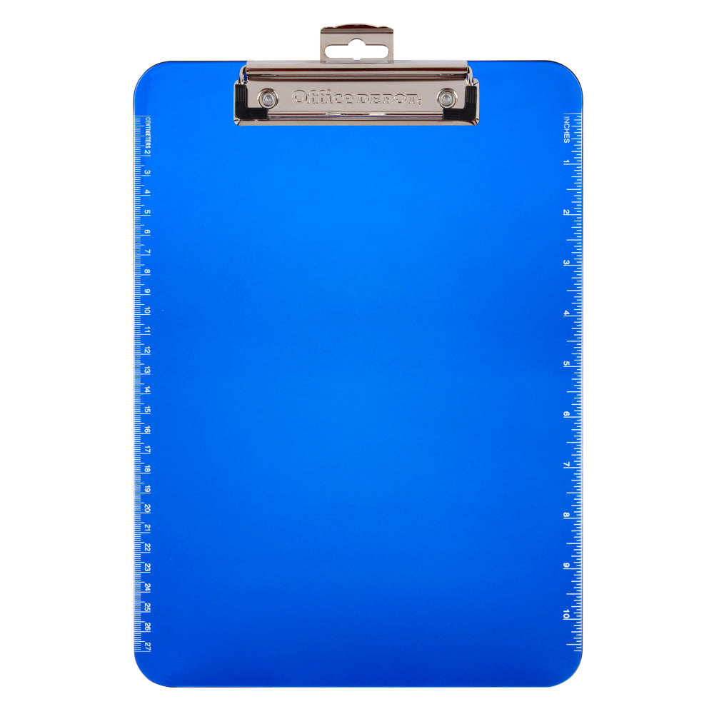 Office Depot Brand Plastic Clipboard, 9in x 12-1/2in, Blue