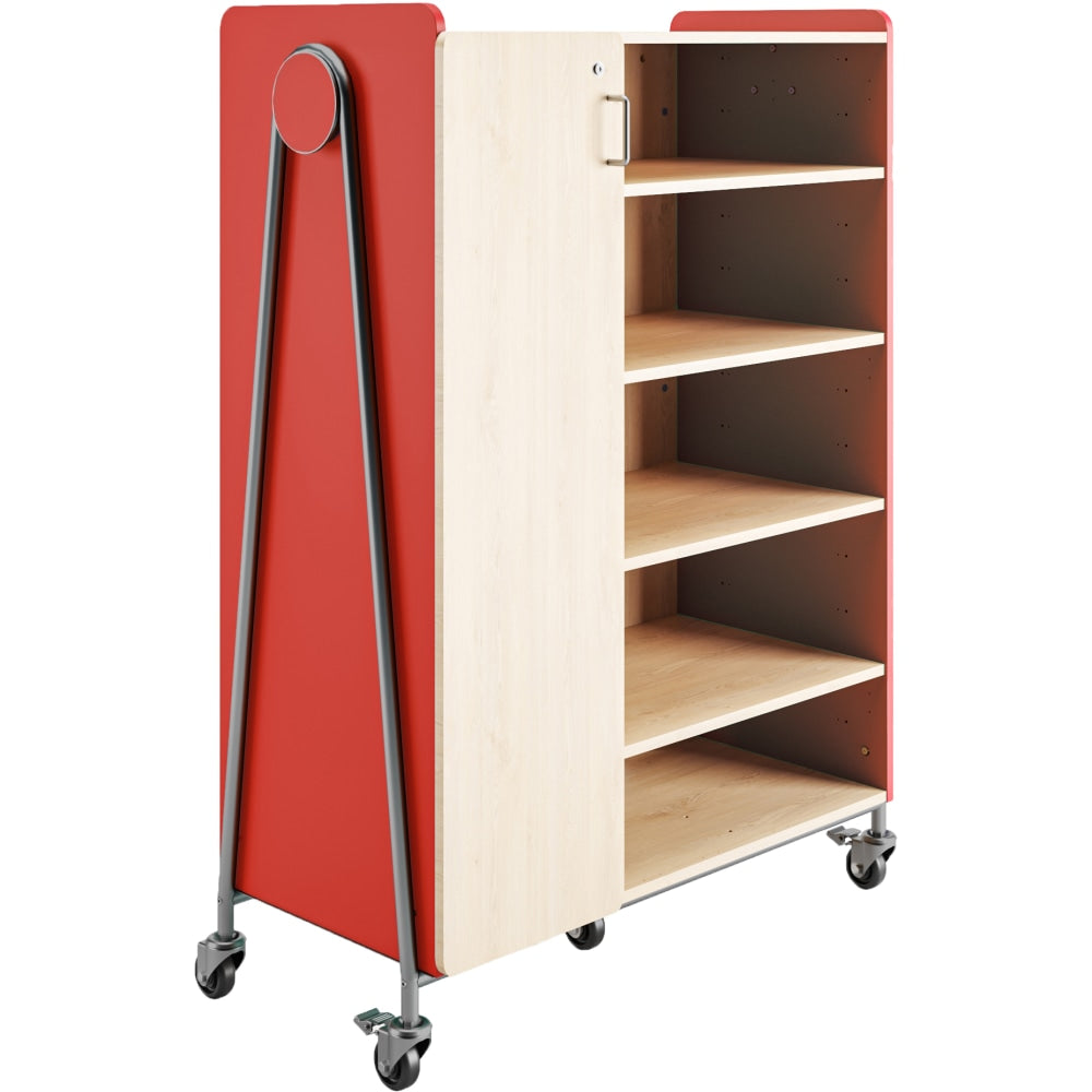 Safco Whiffle Triple-Column 13-Drawer Rolling Storage Cabinet, 60inH x 43-1/4inW x 19-3/4inD, Red