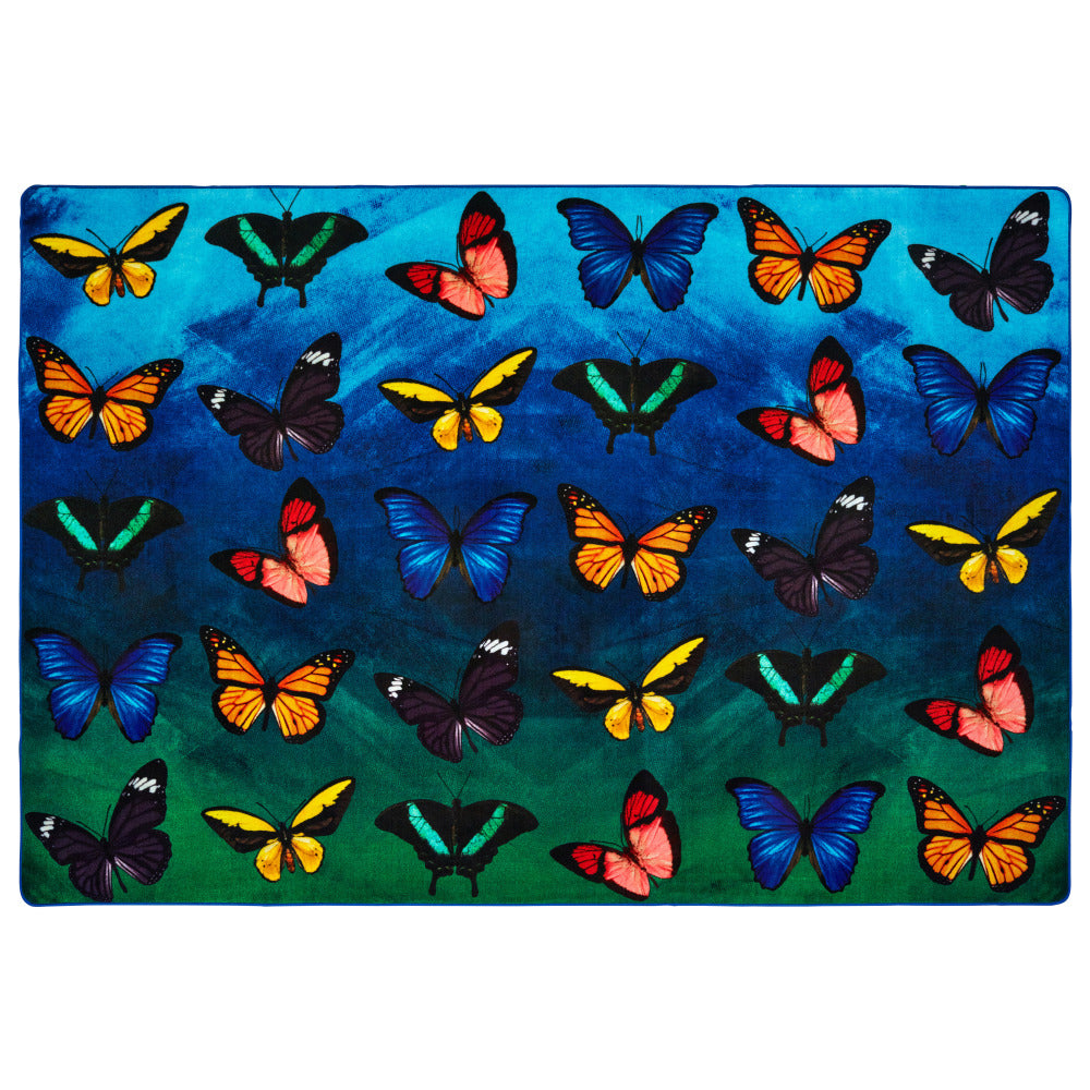 Carpets for Kids Pixel Perfect Collection Beautiful Butterfly Seating Rug, 8'x 12', Multicolor