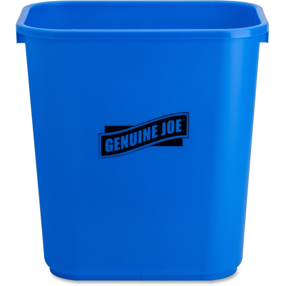 Genuine Joe Recycle Wastebasket, 15inH x 14 1/2inW x 10 1/2inD, 7.13-Gallon Capacity, Blue