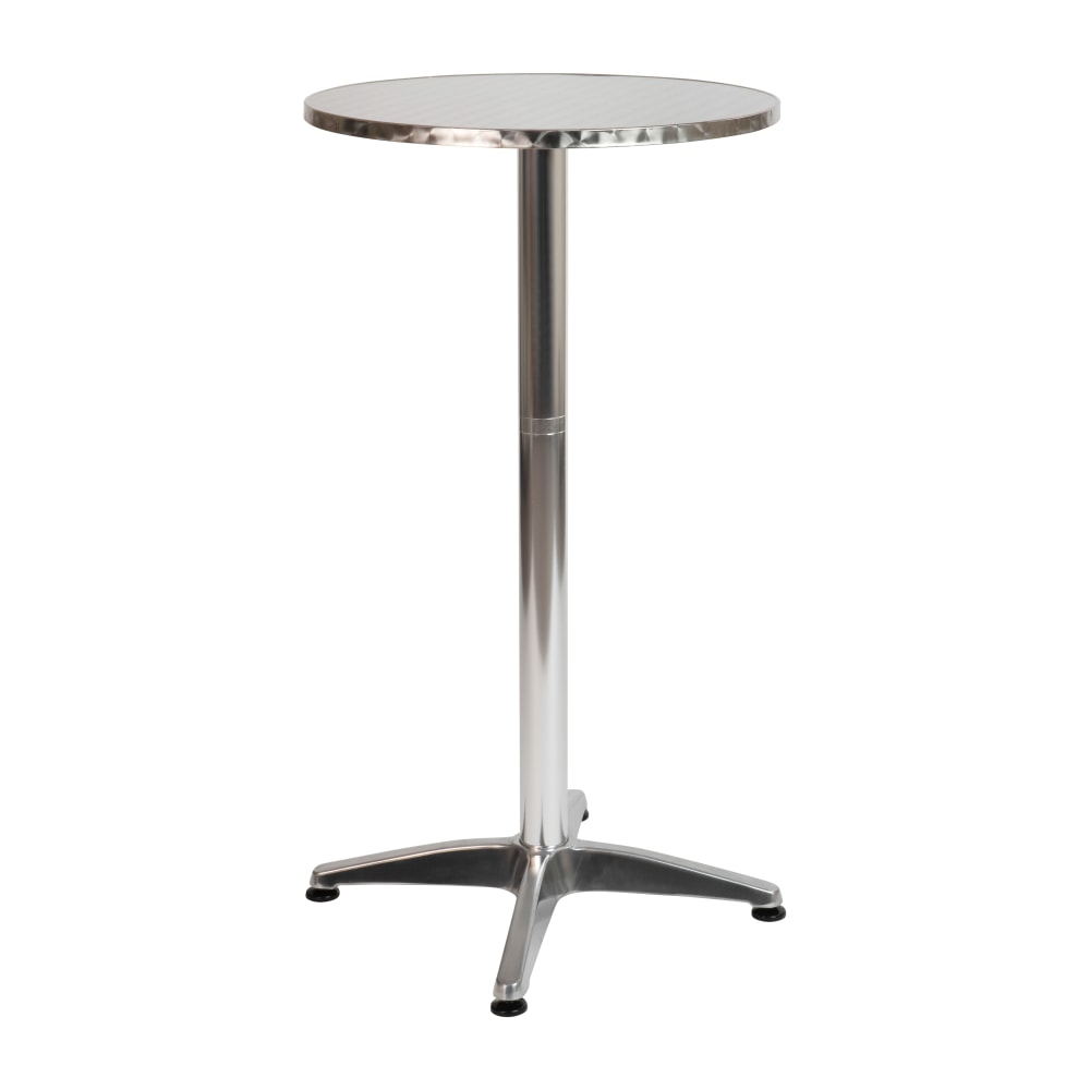 Flash Furniture Mellie Bar Height Aluminum Table, 43-1/2inH x 23-1/2inW x 23-1/2inD, Gray