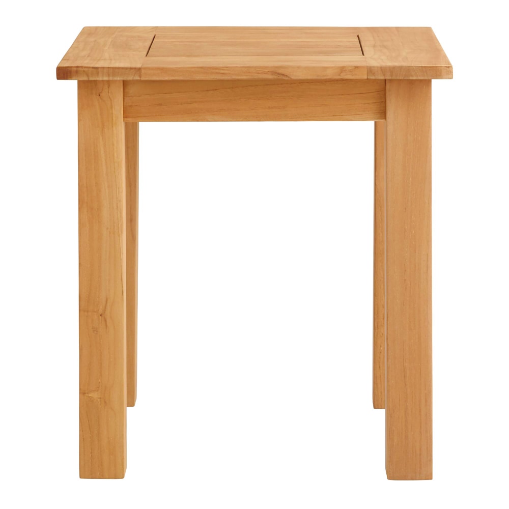 Linon Clemmett Wood Outdoor Furniture Side Table, 22inH x 20inW x 20inD, Teak