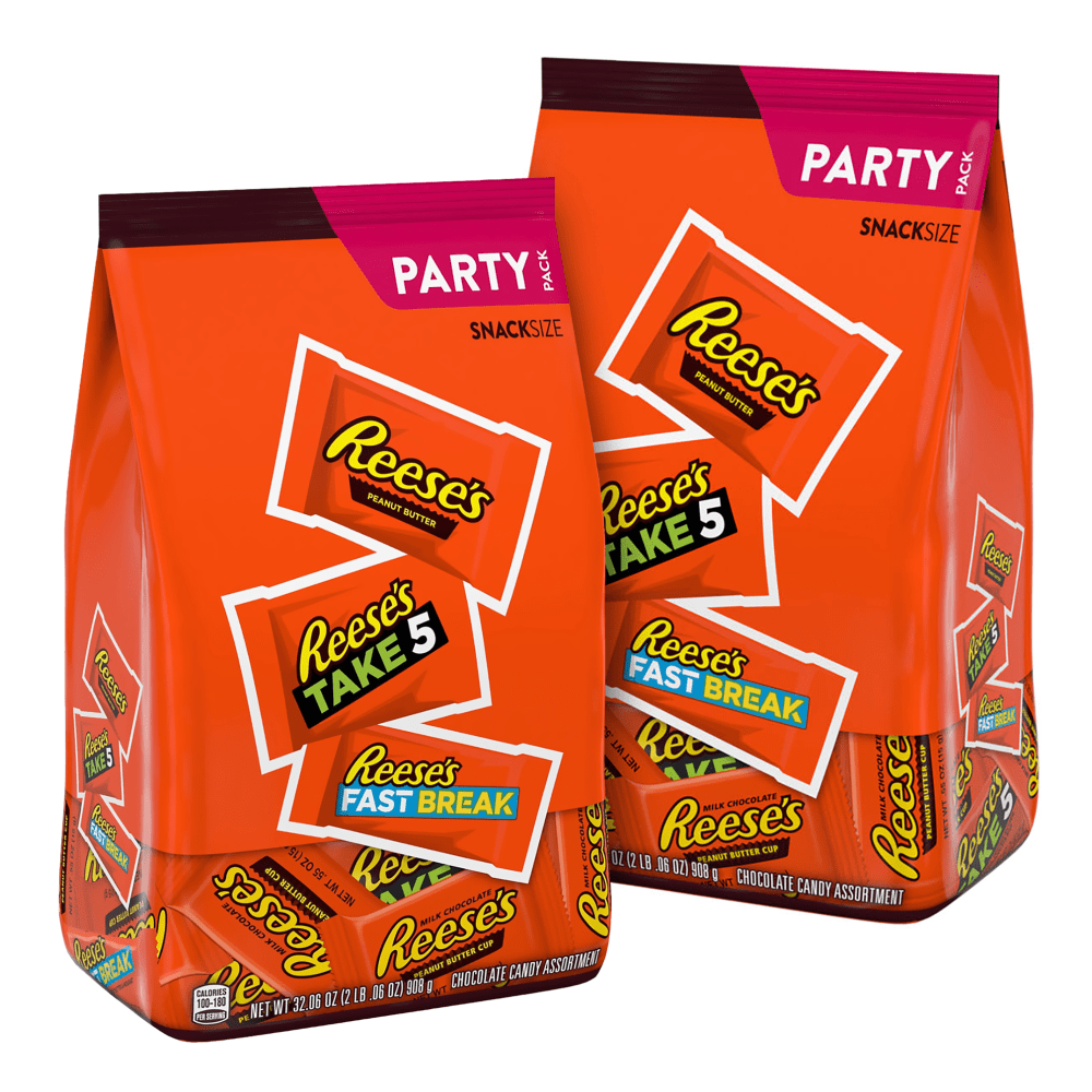 Reeses Snack Size Assortment Party Pack Stand Up Bags, 32.06 Oz, Pack Of 2 Bags