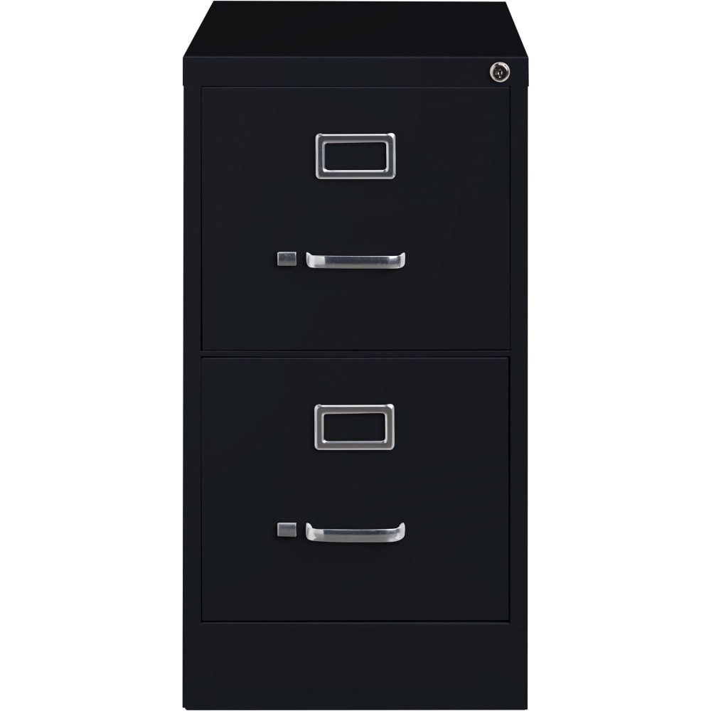 Lorell Fortress 25inD Vertical 2-Drawer File Cabinet, Black