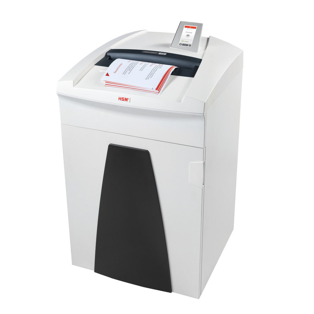 Securio by HSM P36i 49-Sheet Strip-Cut Shredder, 36-15/16inH x 22-13/16inW x 21-3/4inD, White