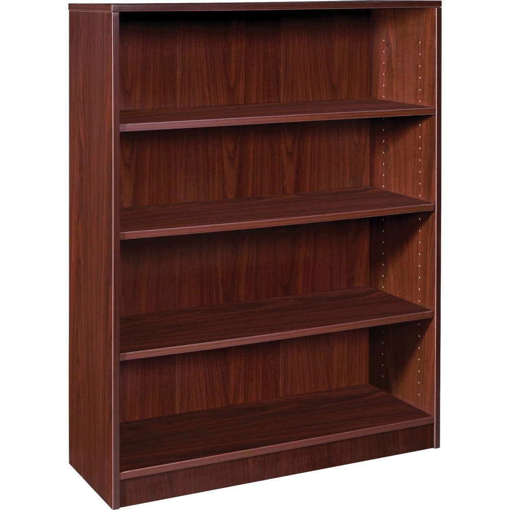 Lorell Essentials 48inH 4-Shelf Bookcase, Mahogany