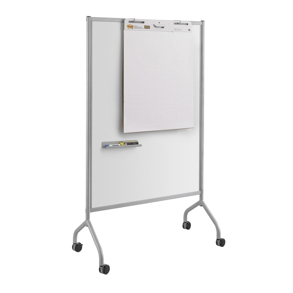 Safco Impromptu Full Magnetic Dry-Erase Whiteboard Screen, 42in x 72in, Steel Frame With Gray Finish