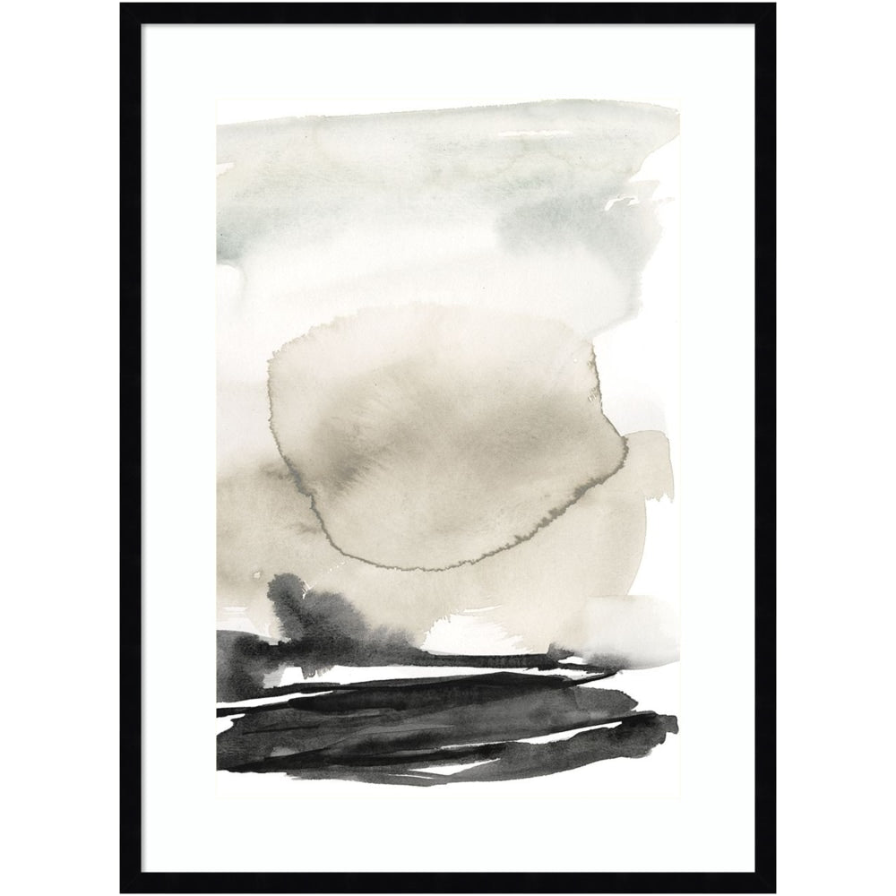 Amanti Art Ebony Horizon Triptych II by Jennifer Goldberger Wood Framed Wall Art Print, 34inH x 25inW, Black