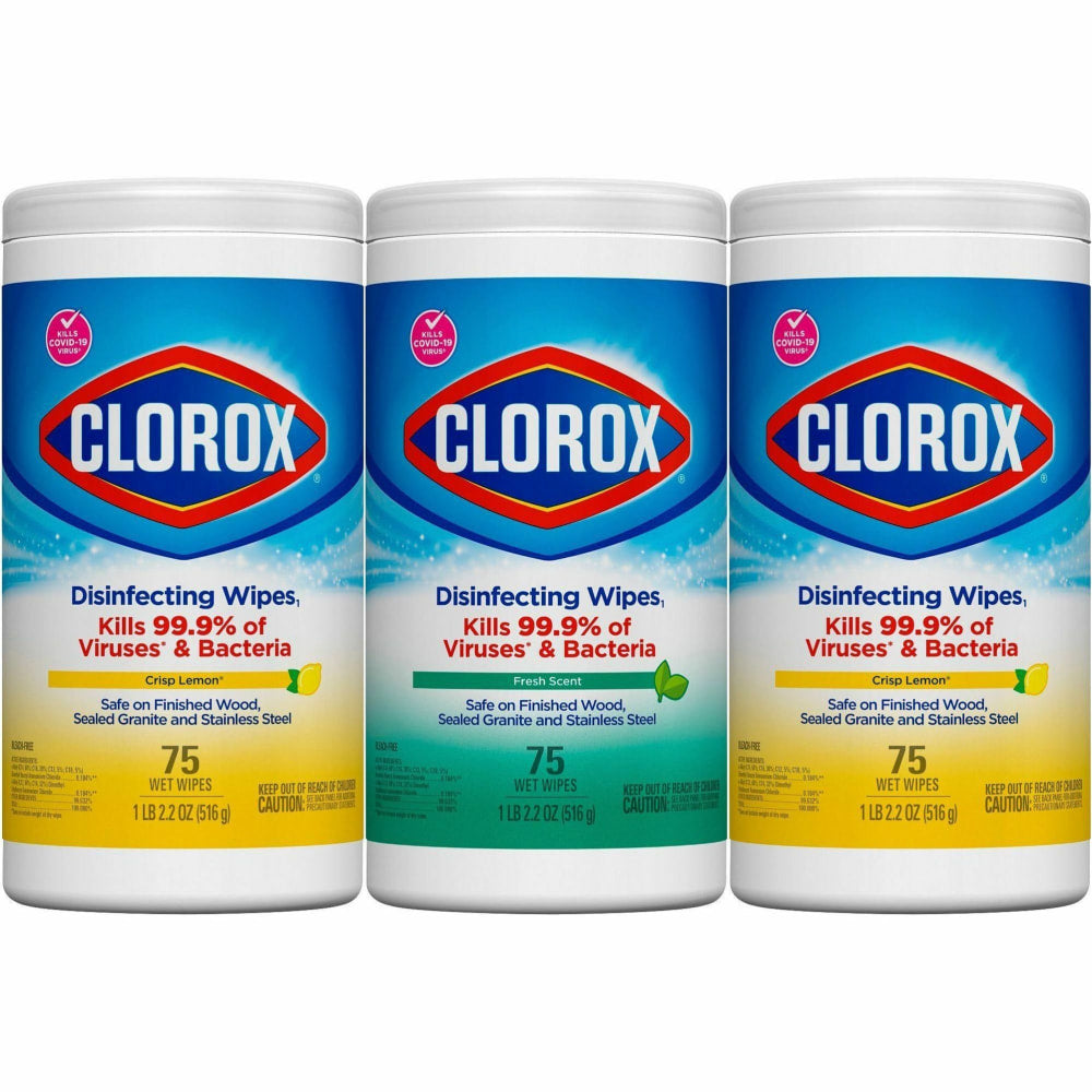 Clorox Disinfecting Bleach Free Cleaning Wipes Value Pack - Ready-To-Use Wipe - 75 / Canister - 480 / Pallet - White