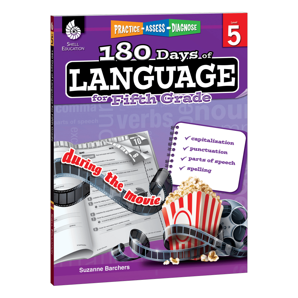 Shell Education 180 Days Of Language Workbook, Grade 5