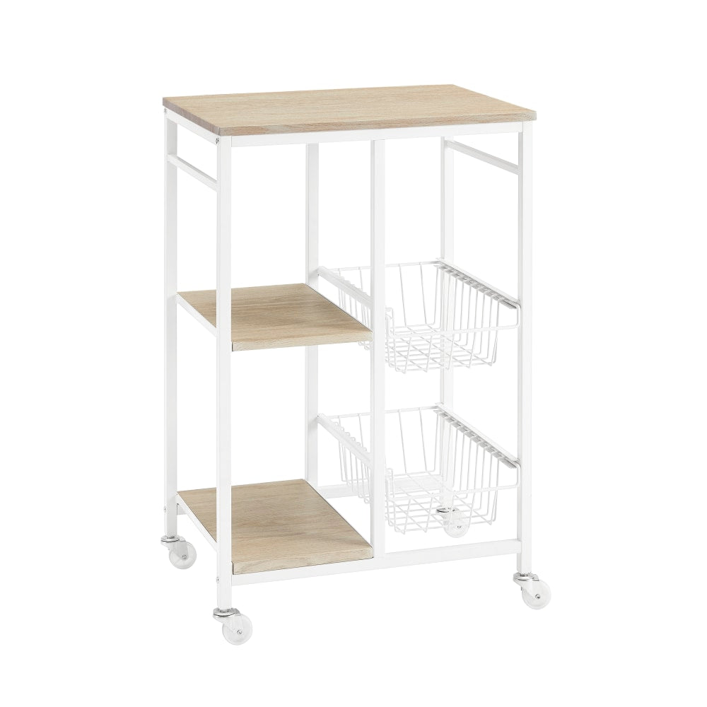 Linon Tormey Small Kitchen Cart, 34-1/2inH x 22inW x 16inD, White