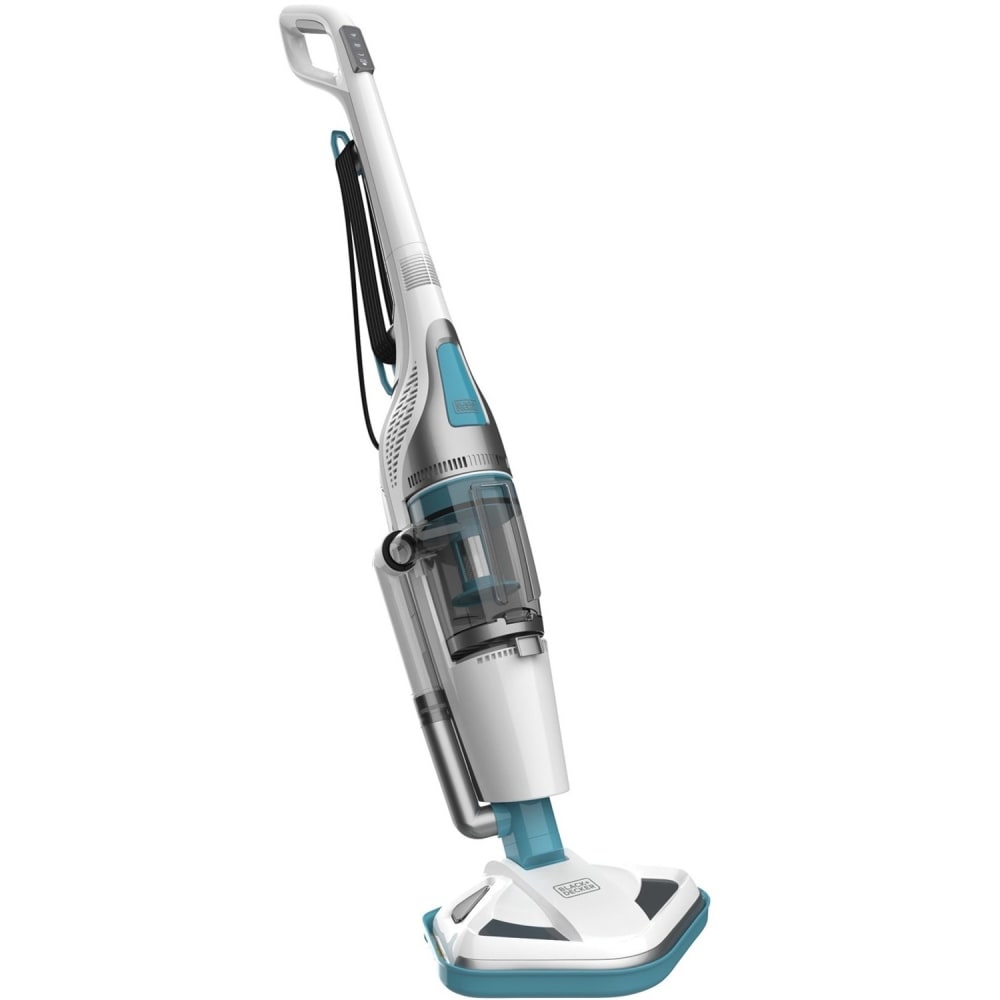 Black+Decker Corded Vacuum + Steam Mop, White