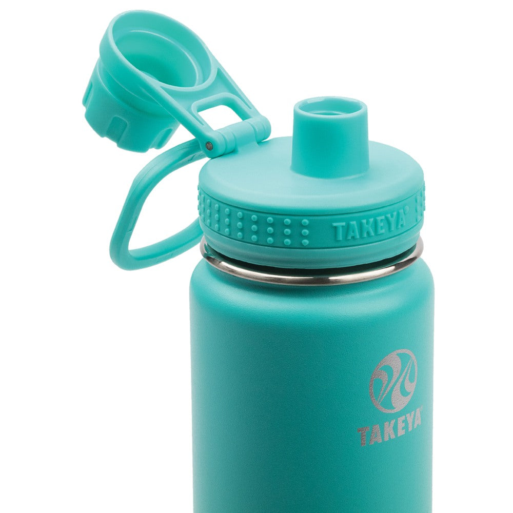 Takeya Actives Spout Reusable Water Bottle, 18 Oz, Teal