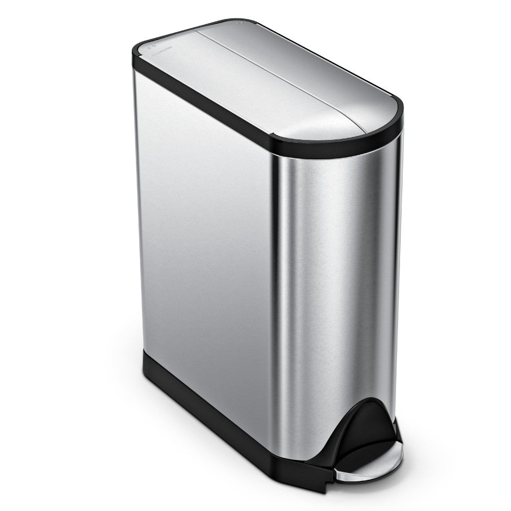 simplehuman Butterfly Step Fingerprint-Proof Trash Can, 12 Gallons, Brushed Stainless Steel