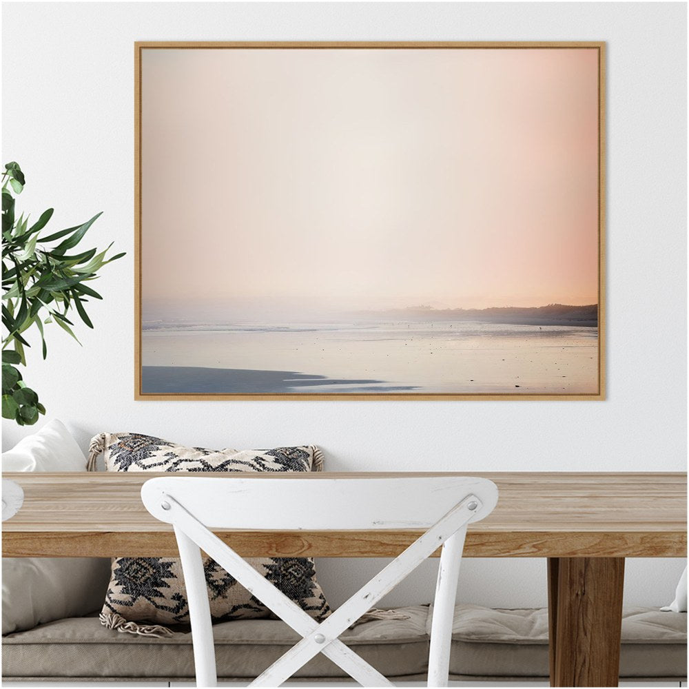 Amanti Art Currumbin Sandy Beach by Urban Road Framed Canvas Wall Art Print, 23inH x 30inW, Maple