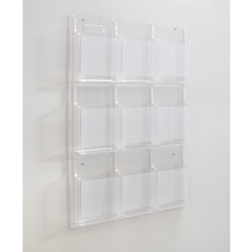 Clear Literature Rack, Magazine, 9 Pockets