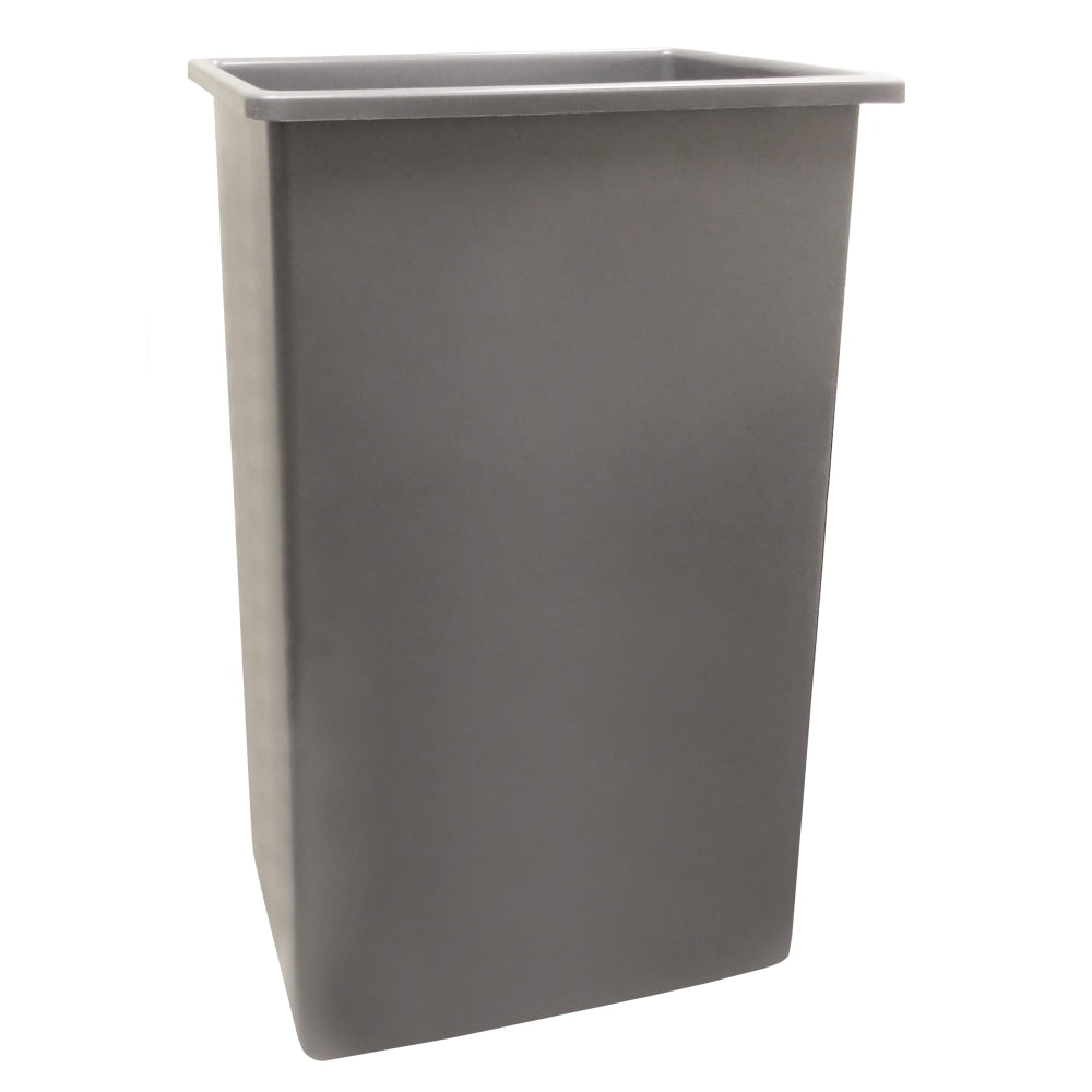 Continental ValueLine Wall Hugger Rectangular Poly Resin Trash Can, 23 Gallons, 30inH x 20inW x 11inD, Gray