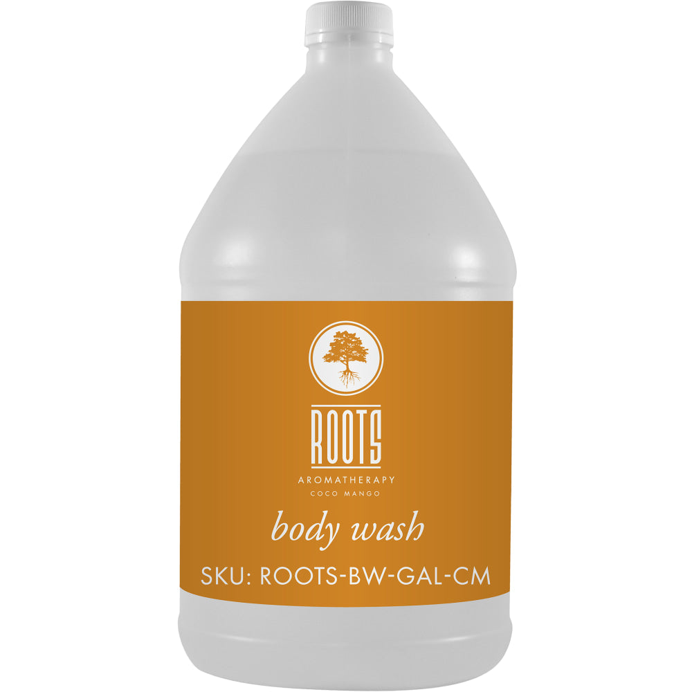 Hotel Emporium Bulk Body Wash, 1 Gallon, Roots Aromatherapy Coco Mango, Case Of 4 Bottles