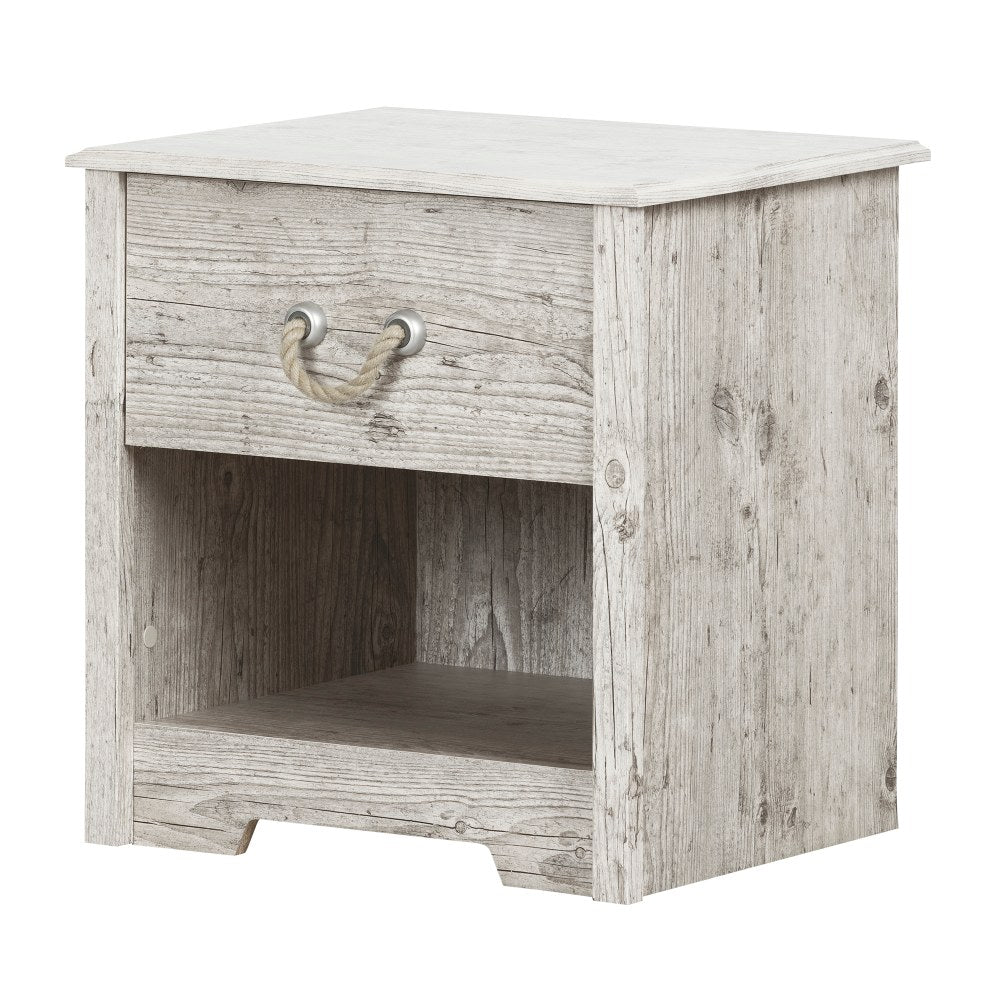 South Shore Aviron 1-Drawer Nightstand, 22-1/2inH x 21-3/4inW x 17-1/2inD, Seaside Pine