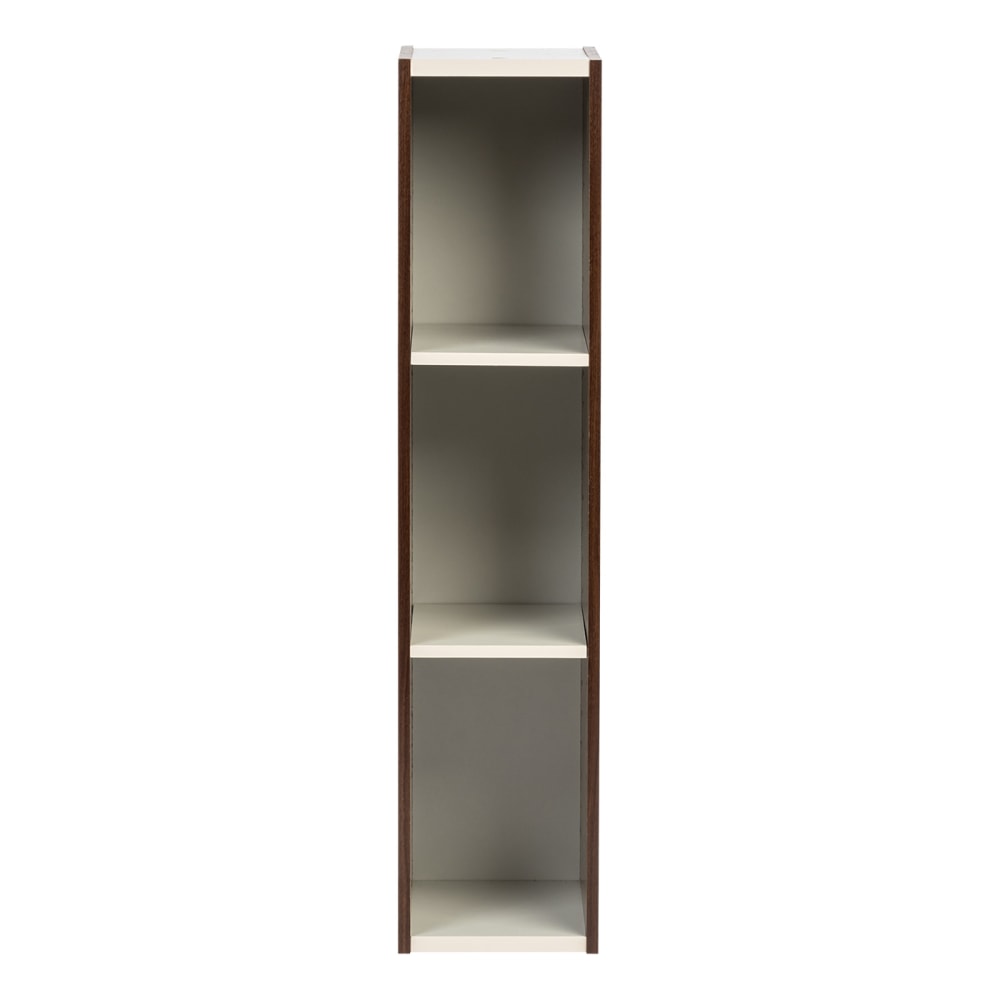 IRIS 35inH 3-Shelf Slim Space-Saving-Shelf, Walnut Brown