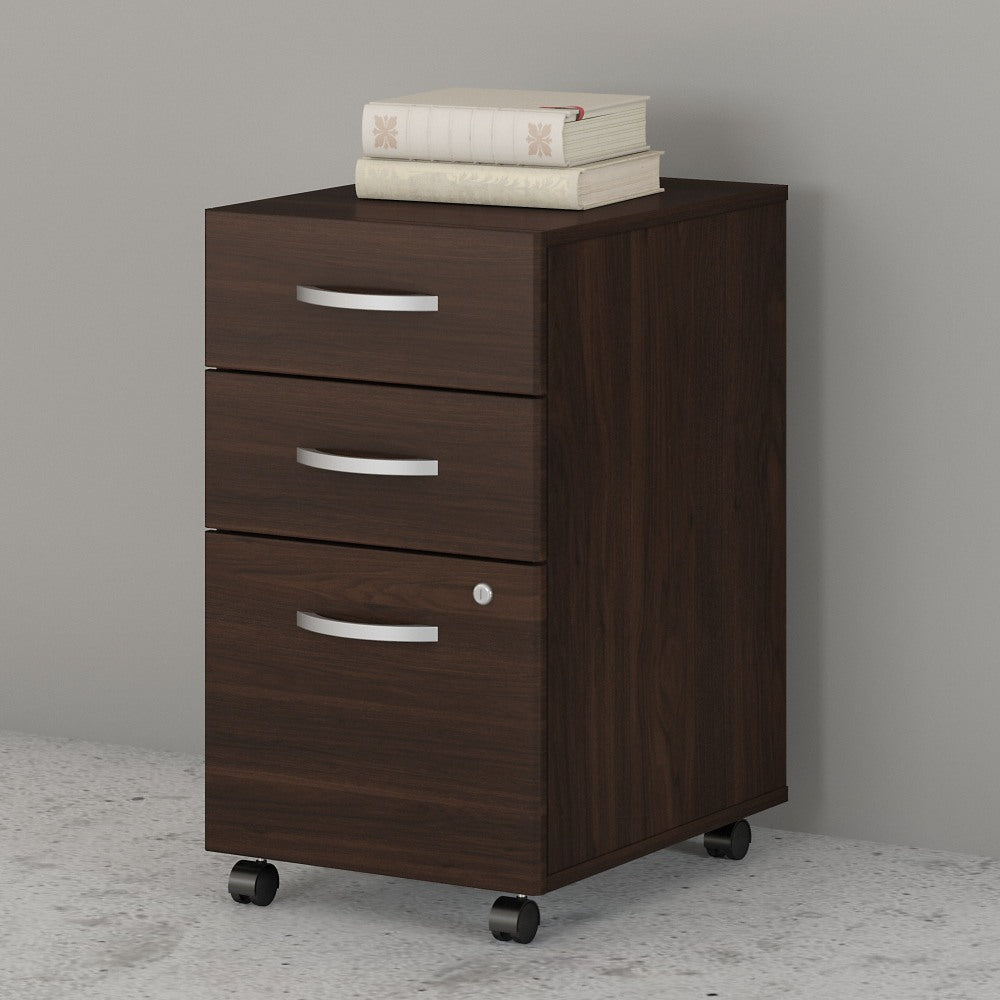 Bush Business Furniture Studio C 21inD Vertical 3-Drawer Mobile File Cabinet, Black Walnut, Delivery