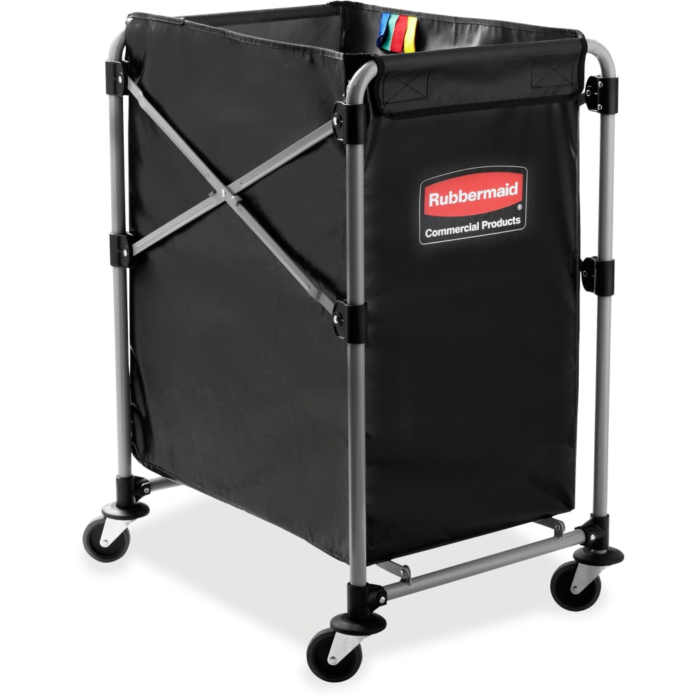 Rubbermaid Collapsible X-Cart, 4-Bushel, 24inH x 20 5/16inW x 24 1/8inD, Black