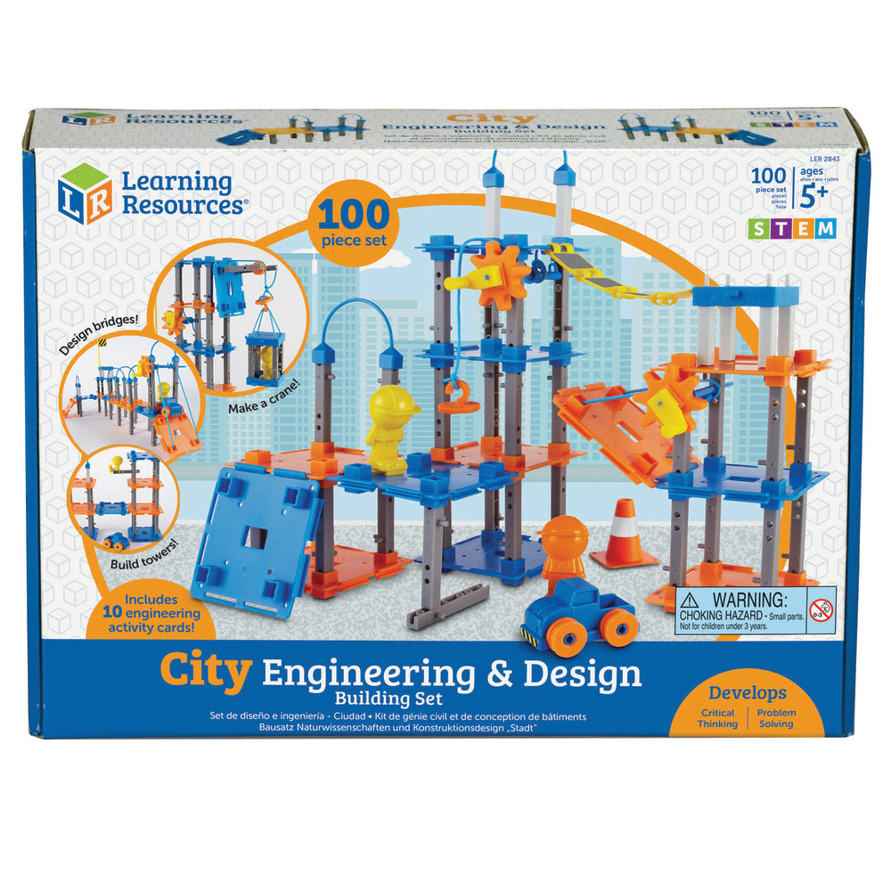 Learning Resources City Engineering & Design 100-Piece STEM Building Set